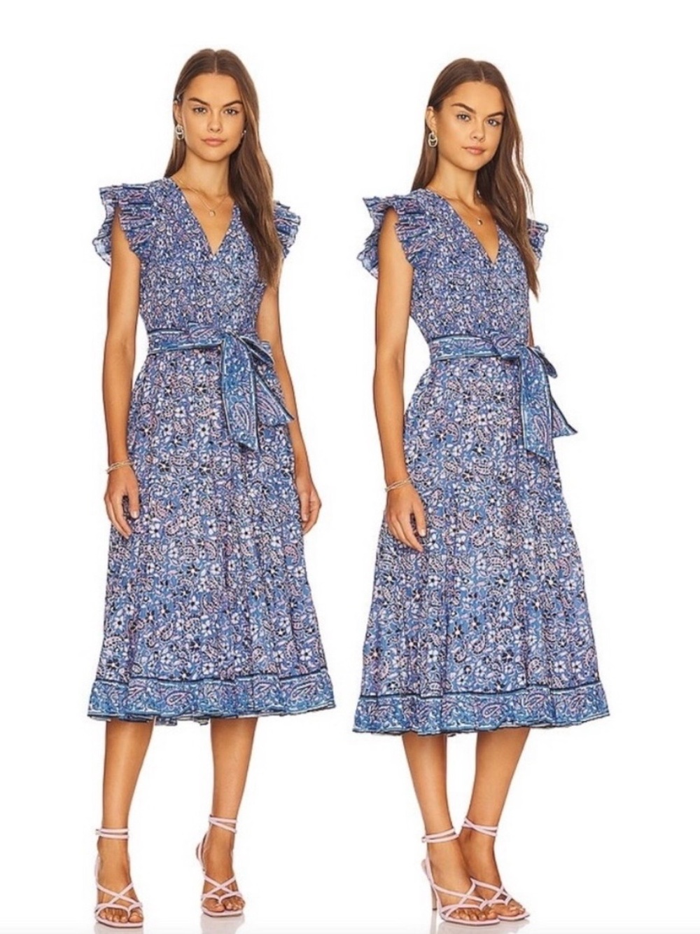 Cleobella Autumn Midi Dress in Blue Paisley